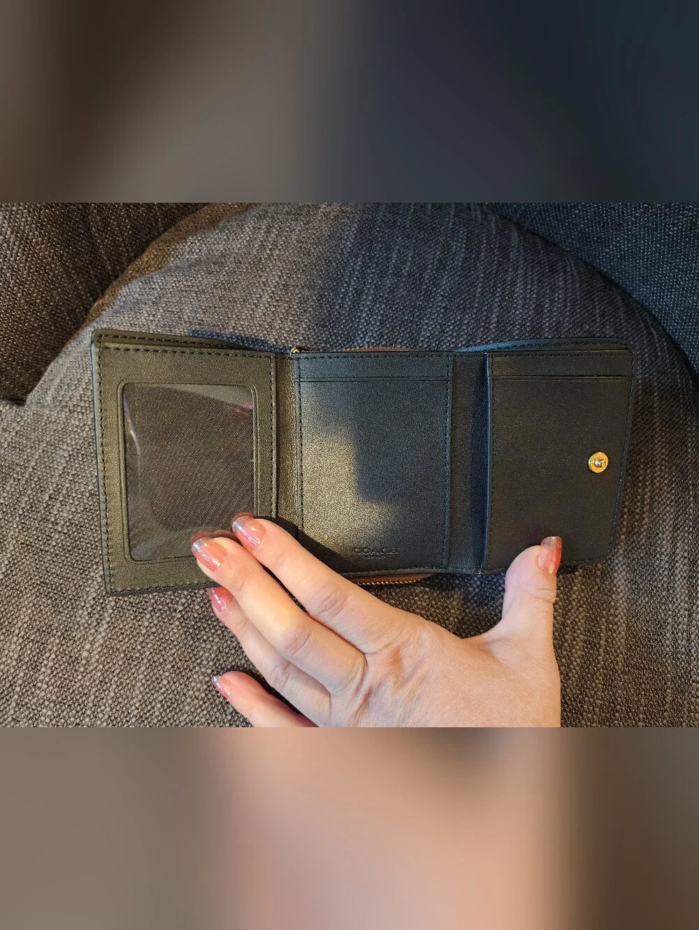NWOT Coach Signature Canvas Wallet with Brown Leather and Gold Hardware